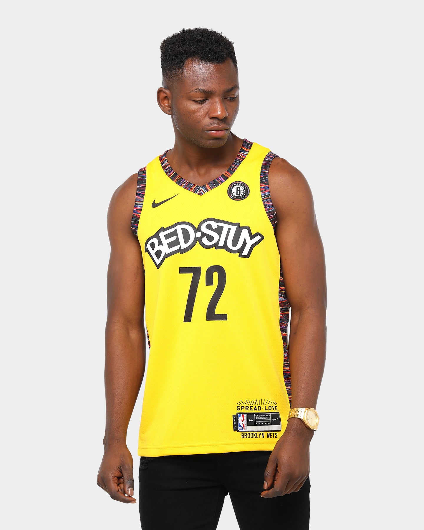 XL+52+Nike+Brooklyn+Nets+Biggie+Jersey+Amarillo+CU0193-728+Sewn+Rare+yellow  for sale online