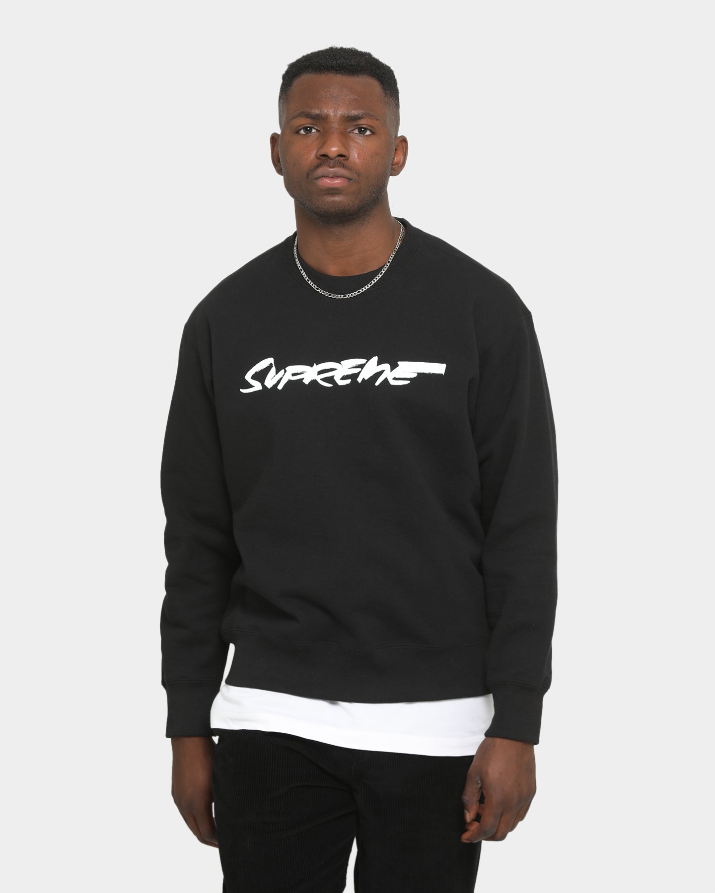 Supreme Futura Logo Crew Black | Culture Kings NZ