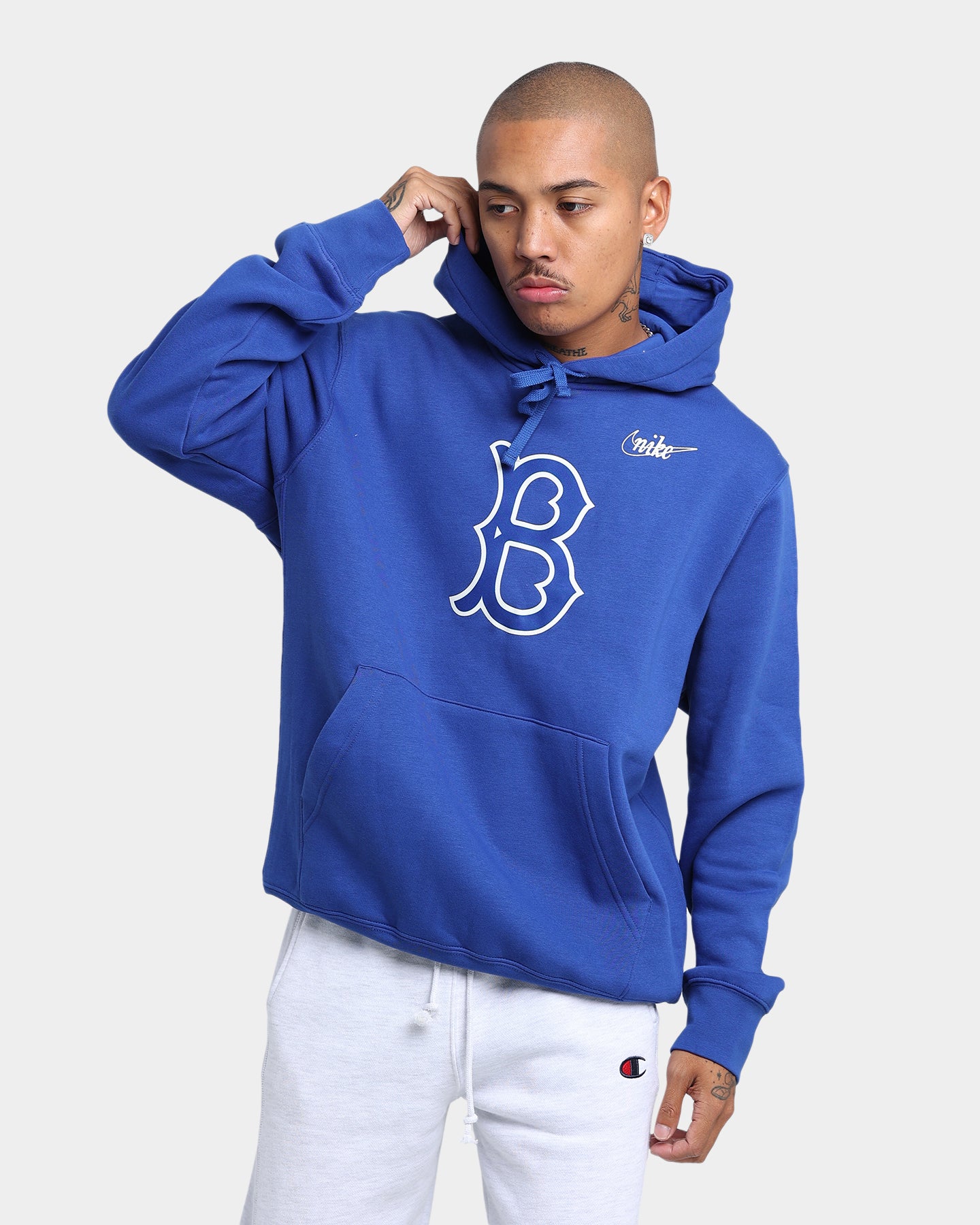 Nike Brooklyn Dodgers Cooperstown Logo Club Hoodie Blue - Rush Blue