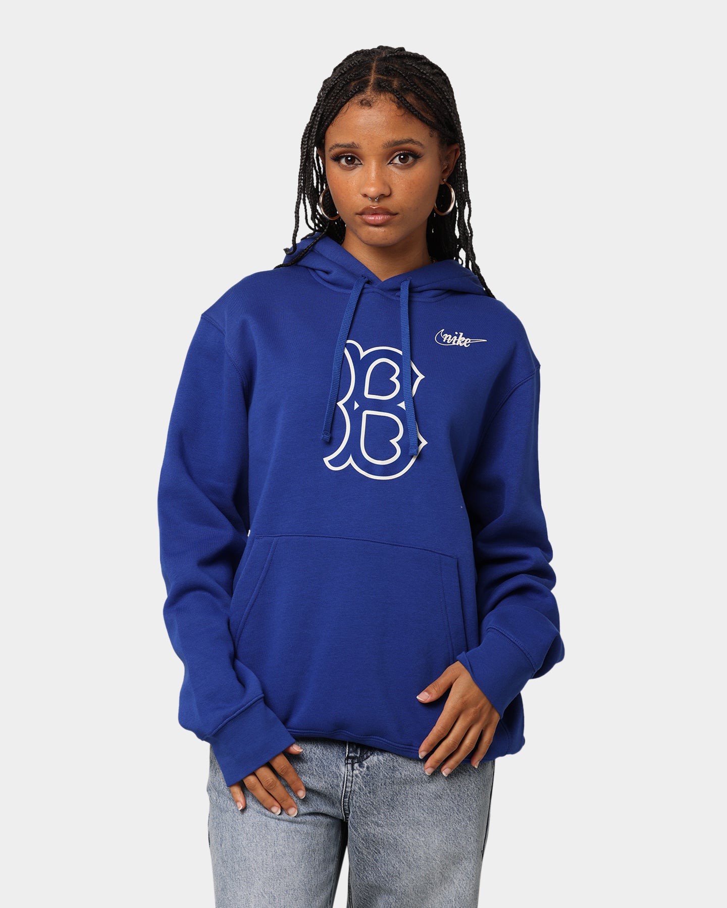 Nike Brooklyn Dodgers Cooperstown Logo Club Hoodie Blue - Rush Blue