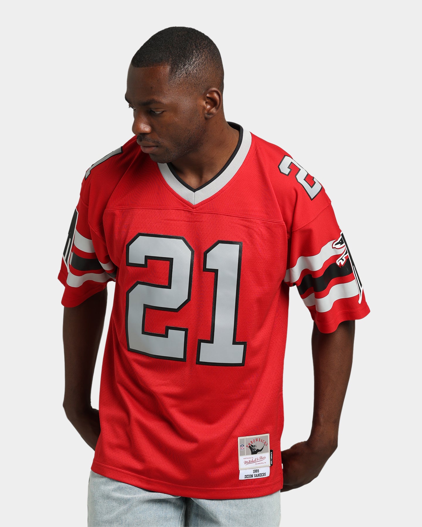 Mitchell & Ness Men's Atlanta Falcons Deion Sanders #21 1989 Throwback  Jersey