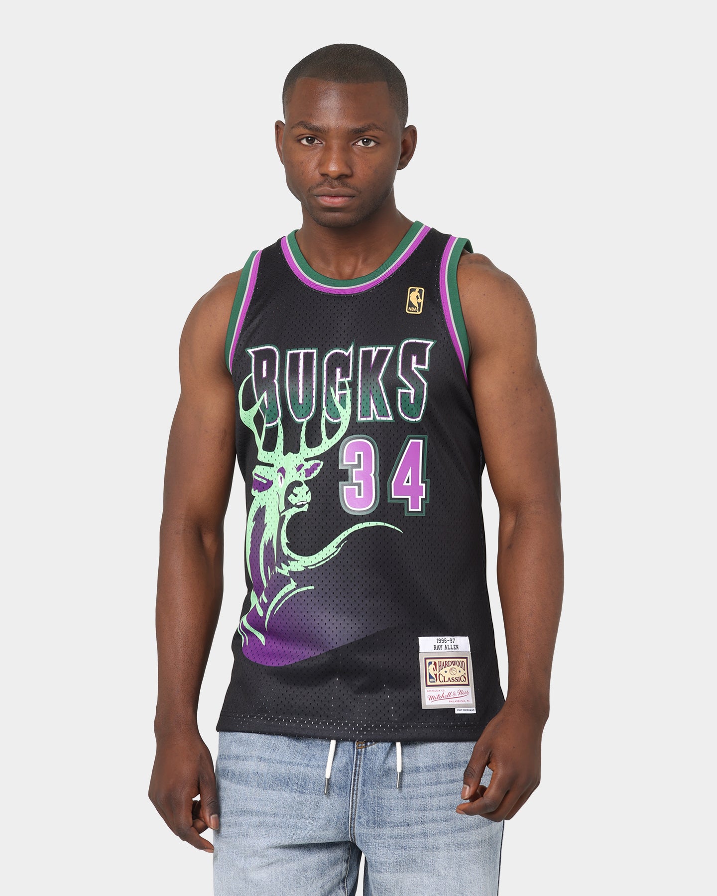 Ray Allen Milwaukee Bucks Mitchell & Ness Black Reload 2.0