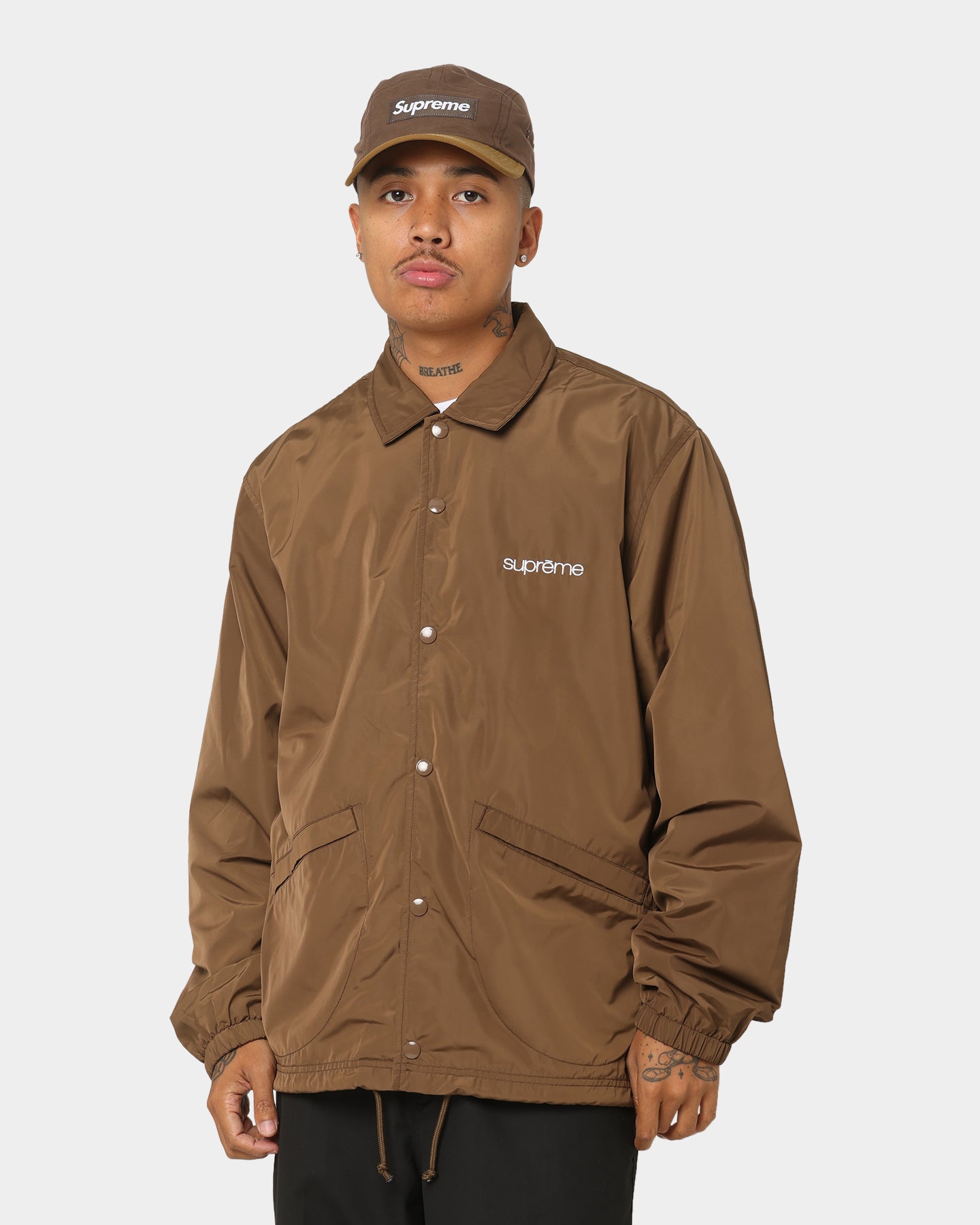 Supreme Five Boroughs Coaches Jacket Brown | Culture Kings NZ