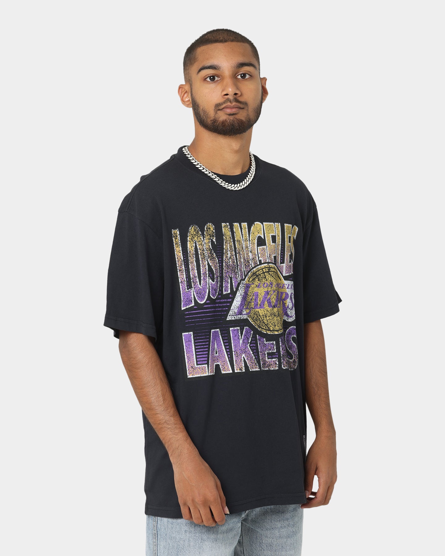 LA Lakers Incline Stack Faded Purple Tee