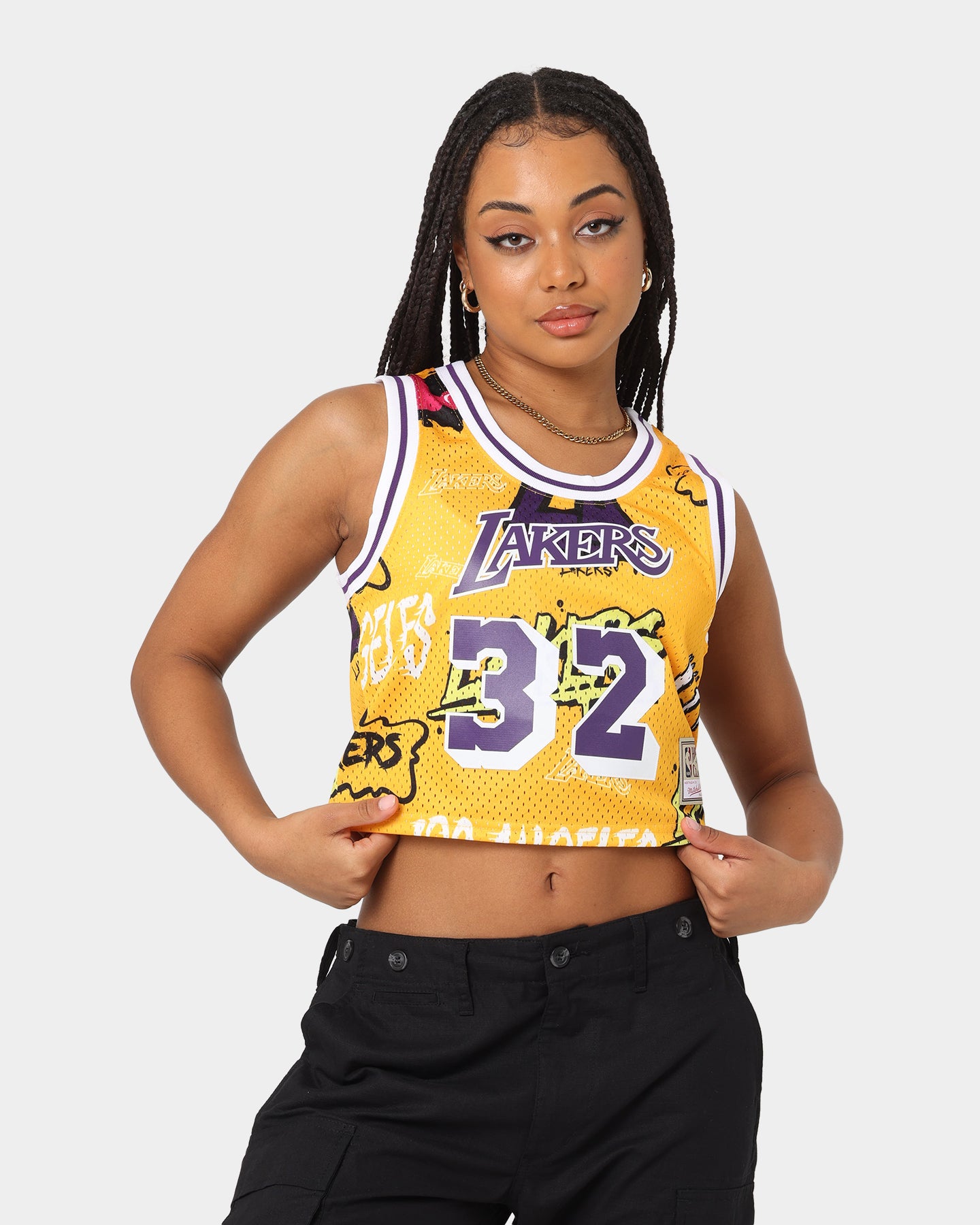 This Lakers 'Slap Stick' women's crop top jersey by @culturekings