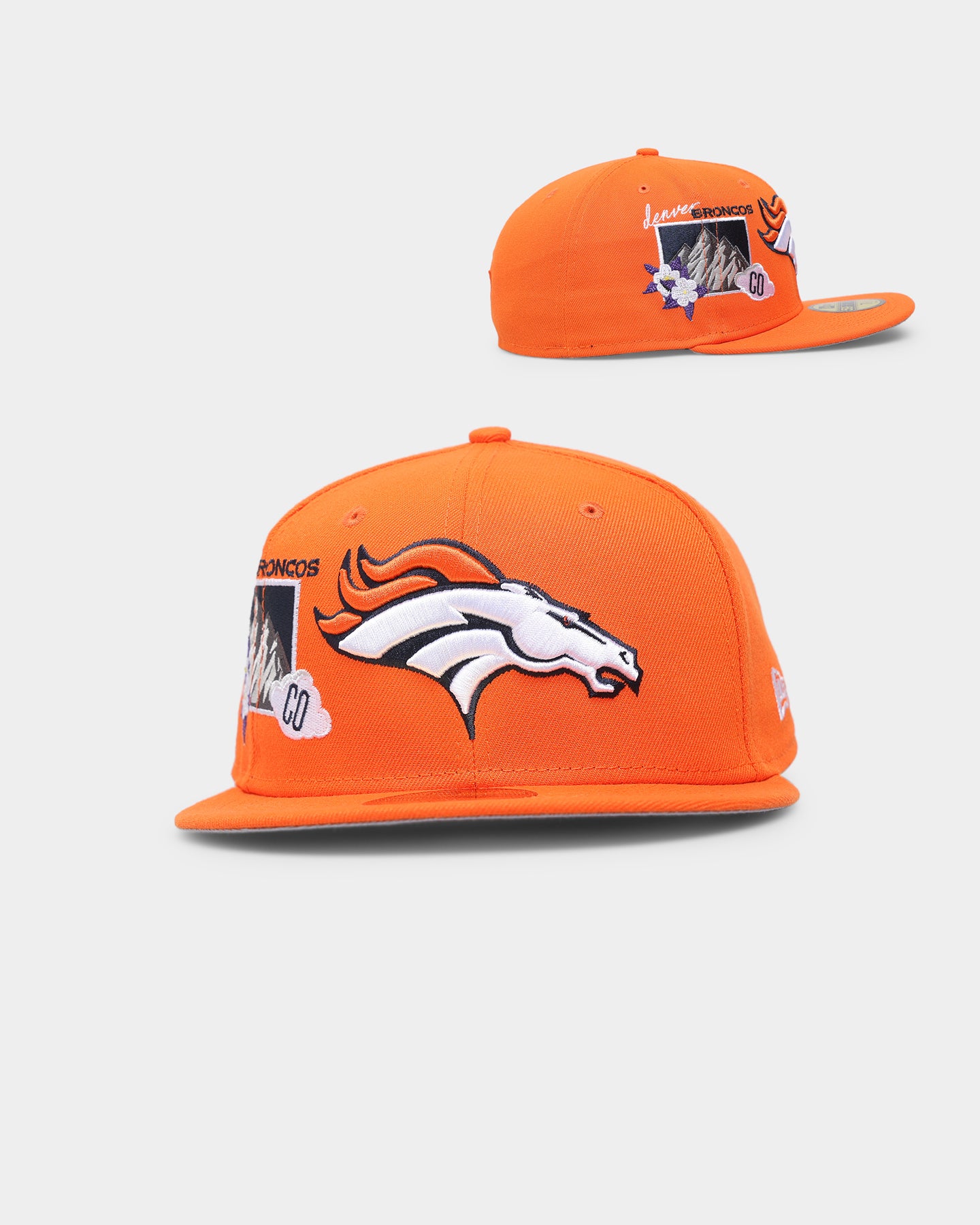 New Era Denver Broncos 59Fifty Fitted Cap Mens Hat Orange 60224628