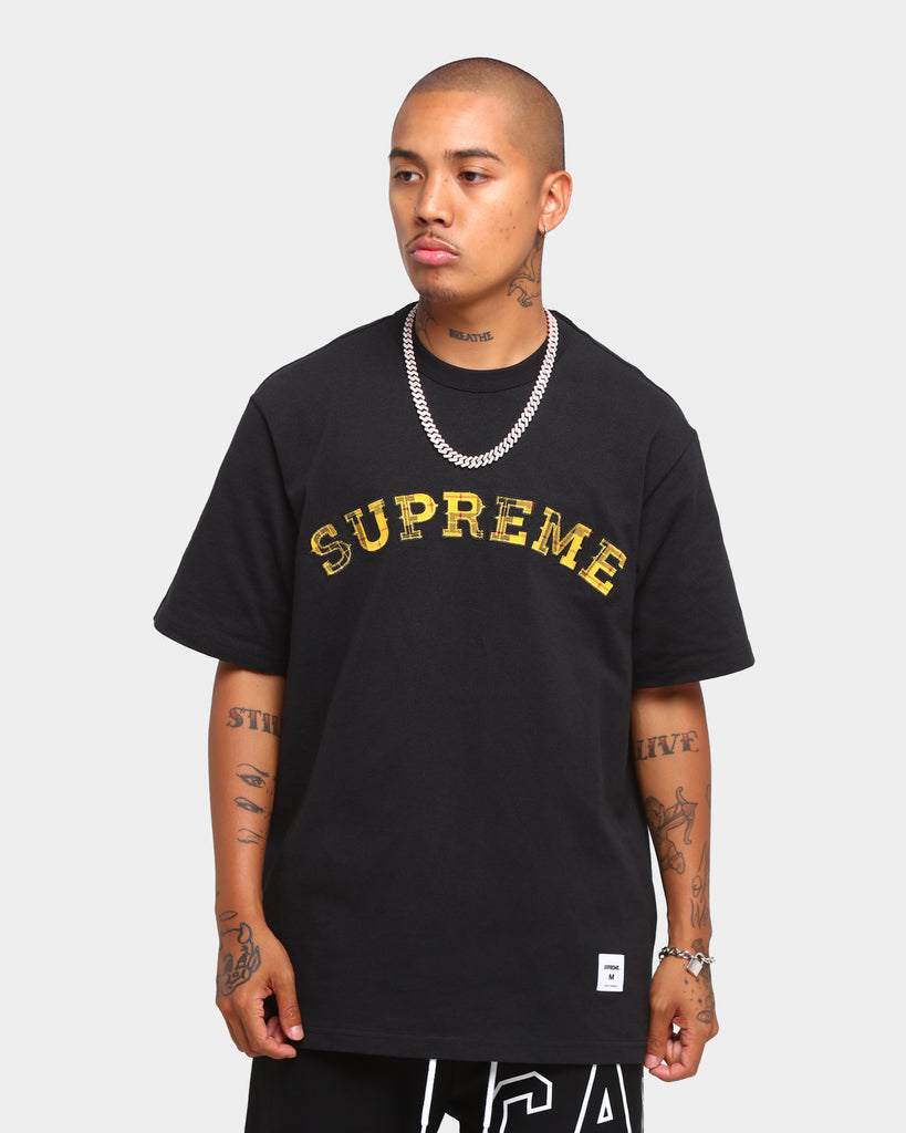 Supreme Plaid Applique S/S サイズS Black 黒 | stonepaperco.ir