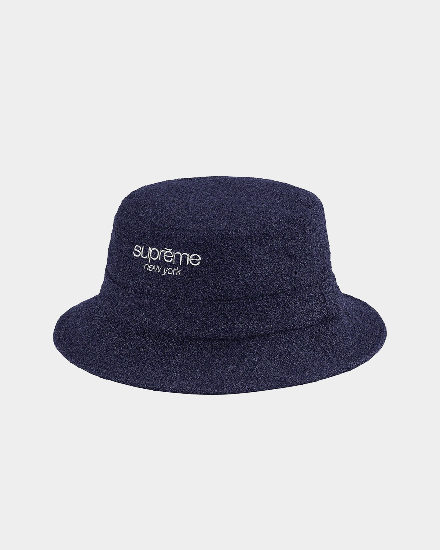 Supreme Classic Logo Terry Crusher Bucket Hat Navy | Culture Kings NZ