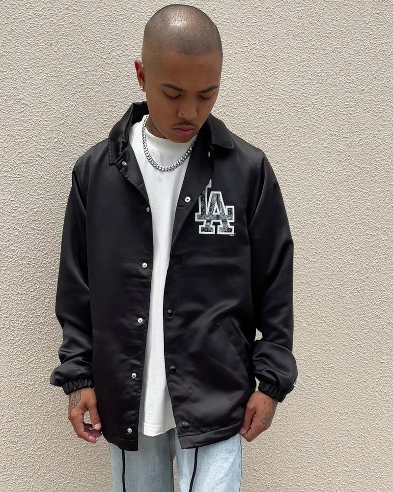 New Era Los Angeles Dodgers Paisley Coach Jacket Black | Culture Kings NZ