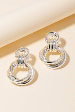 Triple Hoop Linked Earring | Silver