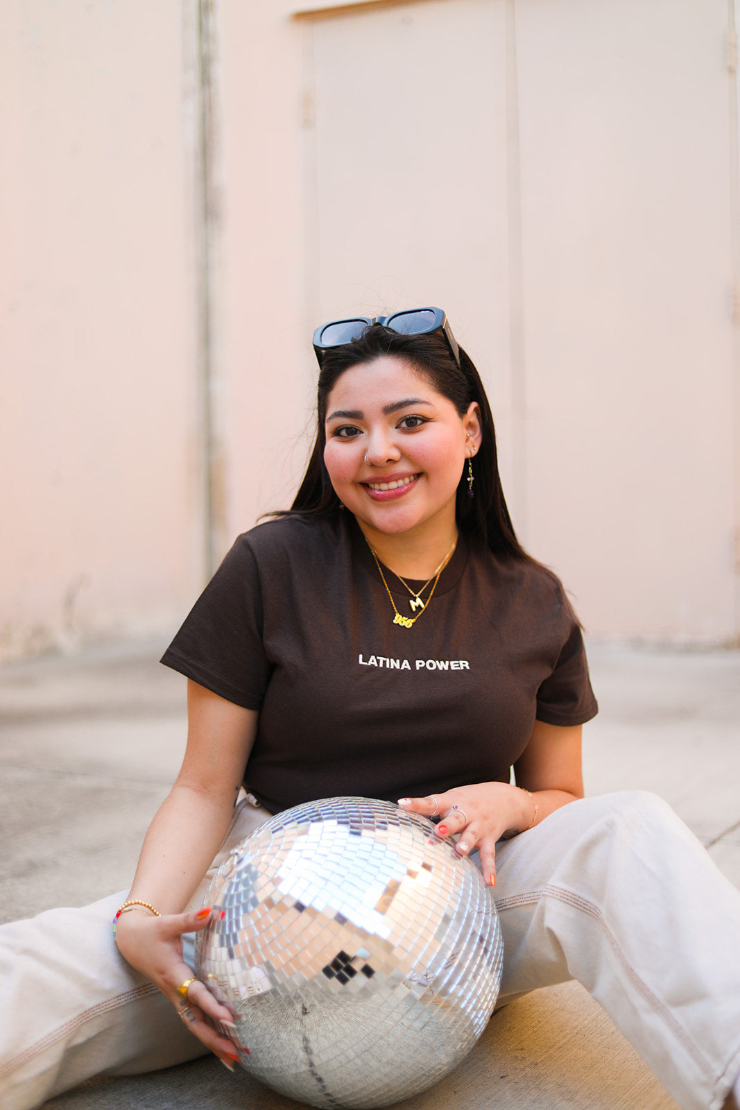 Latina Power Embroidered Tee (Chocolate Brown)