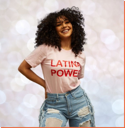 Red and pink Latina Power tee