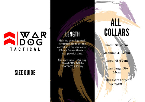 war dog size chart
