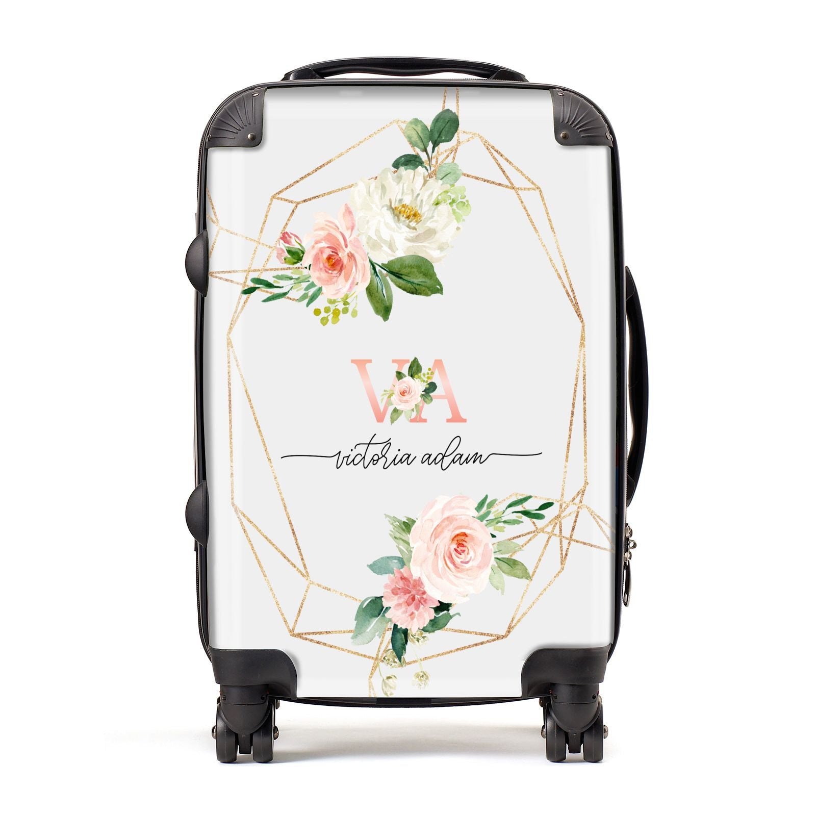 pink personalised suitcase