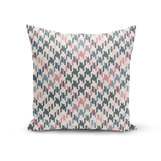 Houndstooth Fabric Effect Cotton Cushion