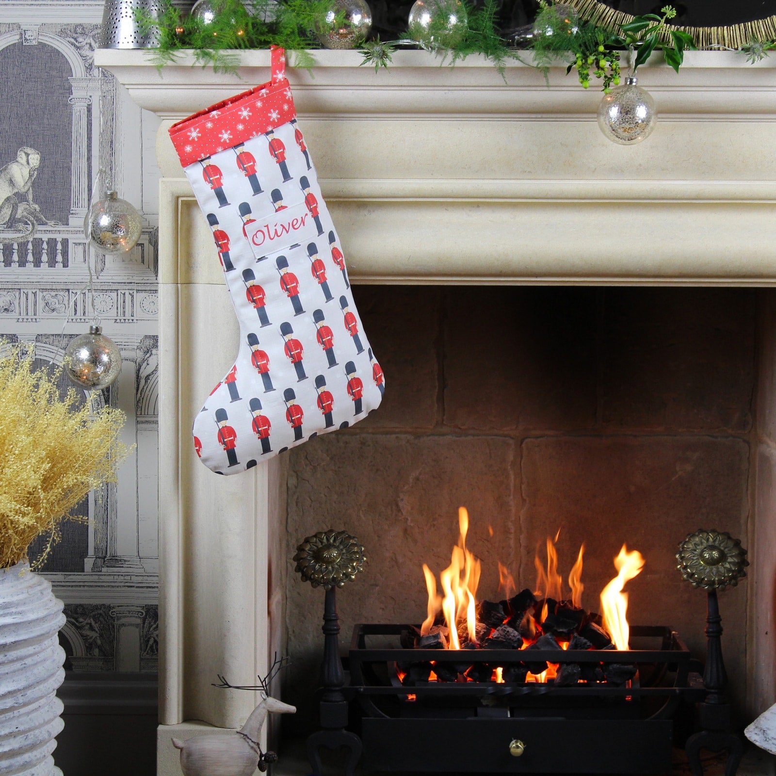 Personalised Christmas London Guard Stocking