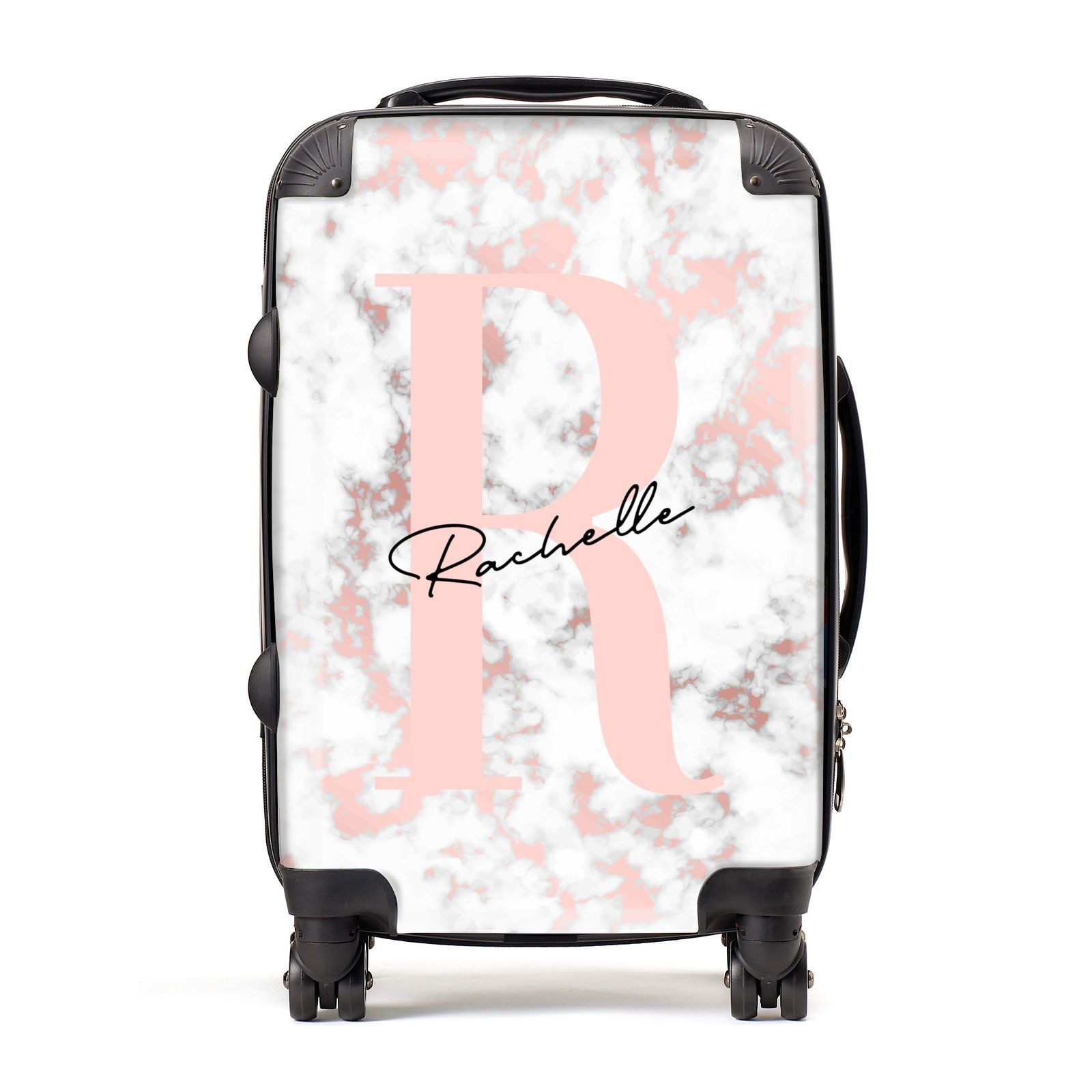 rose gold marble luggage