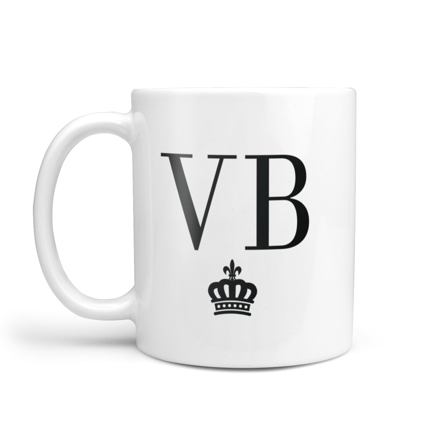 Personalised Black Initials Crown Clear 10oz Mug Alternative Image 1