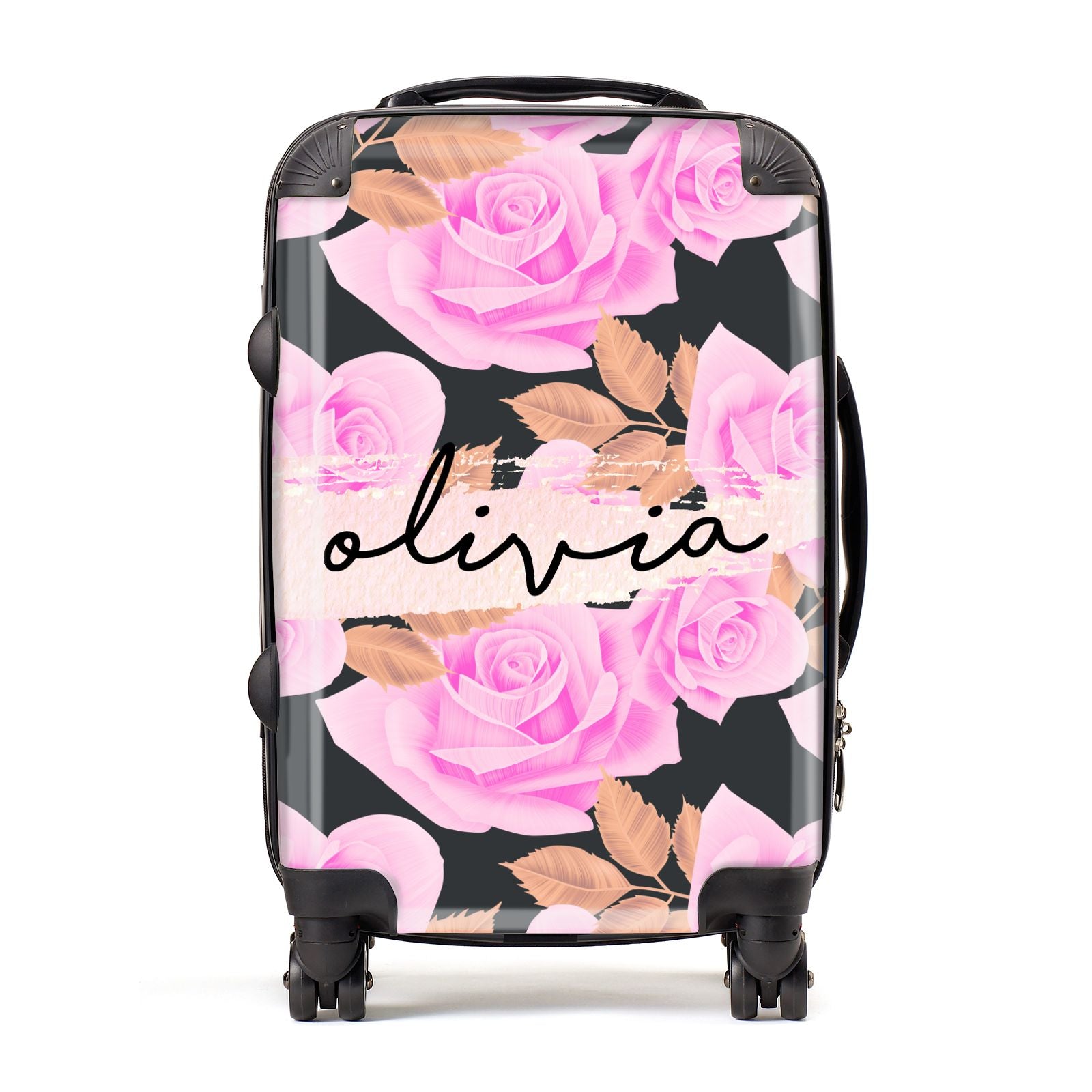 pink personalised suitcase