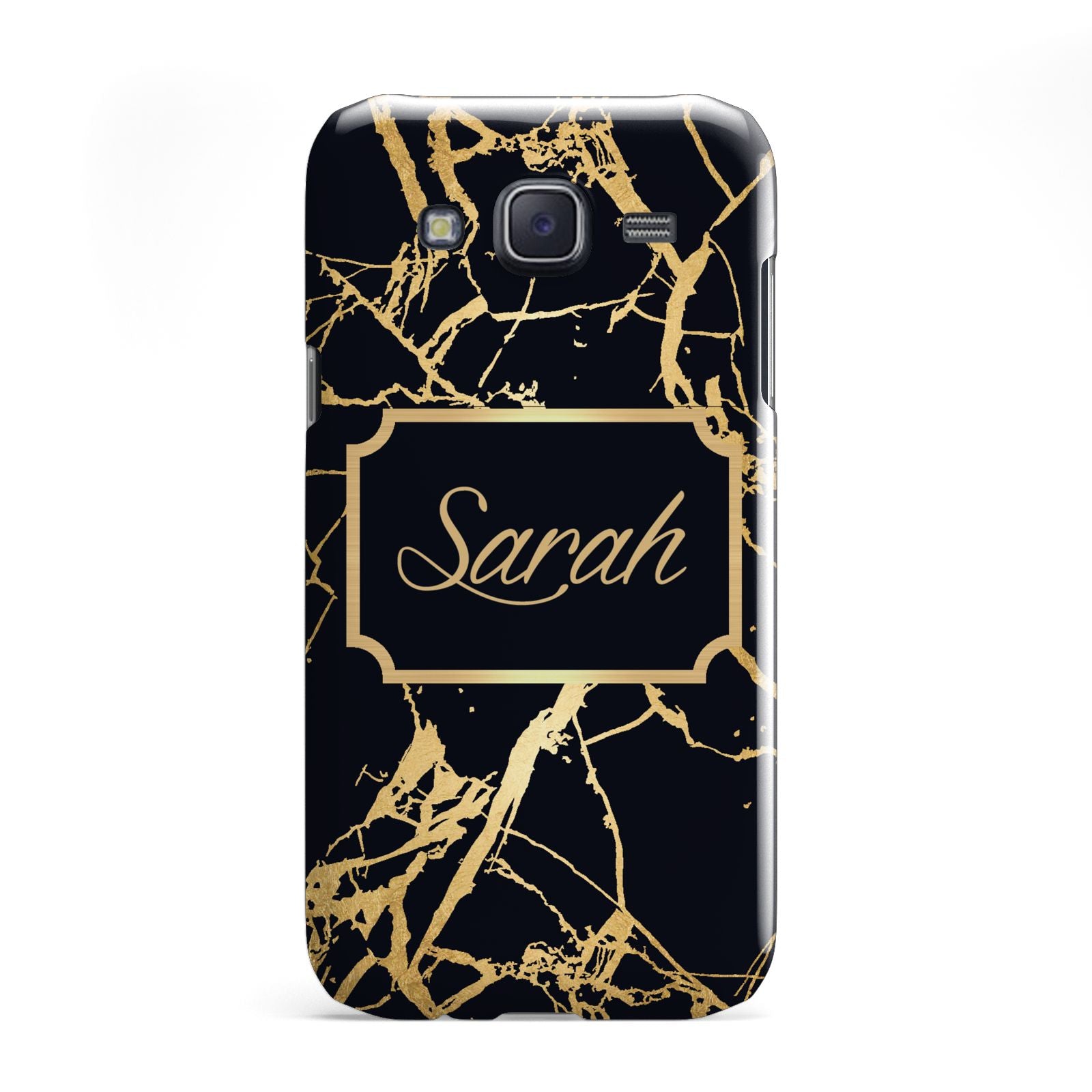 Personalised Gold Black Marble Name Samsung Galaxy J5 Case