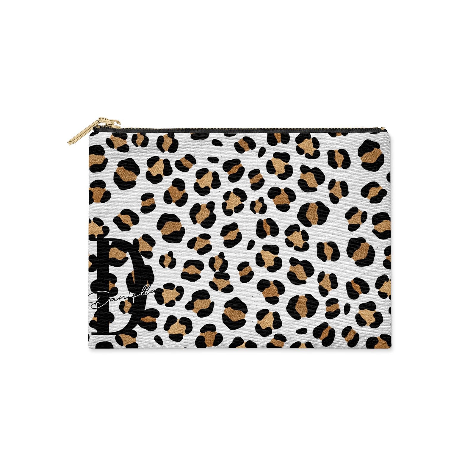 large leopard print clutch bag