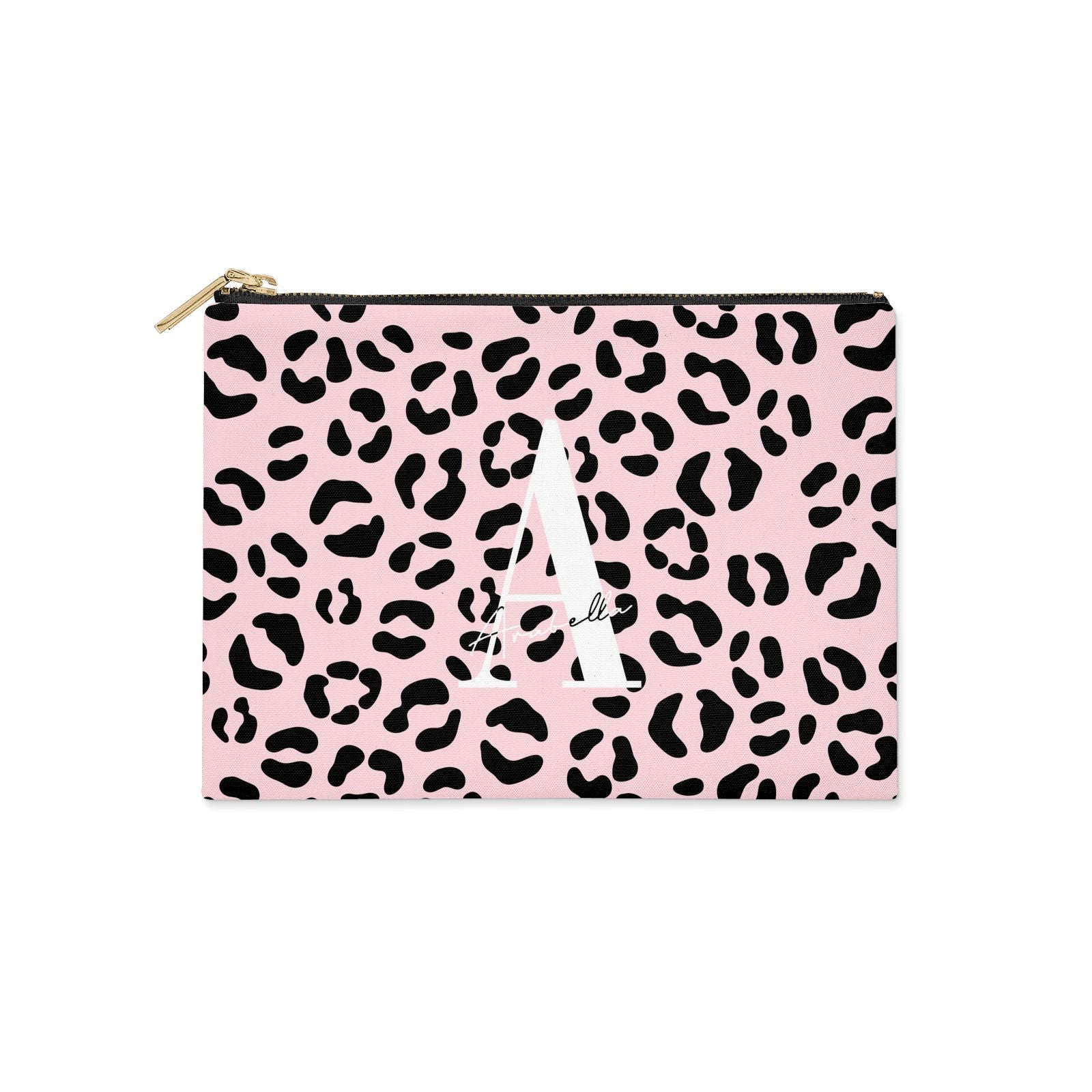 black leopard print clutch bag