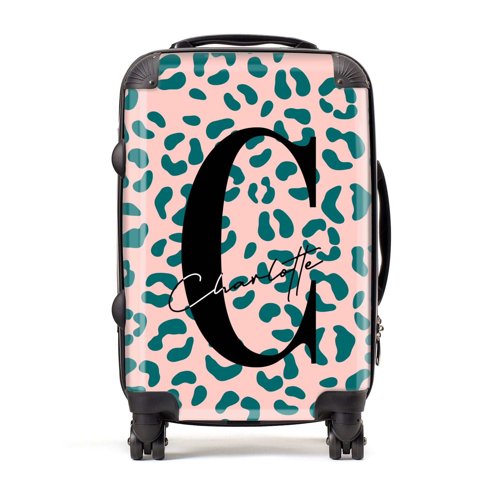 pink leopard print suitcase