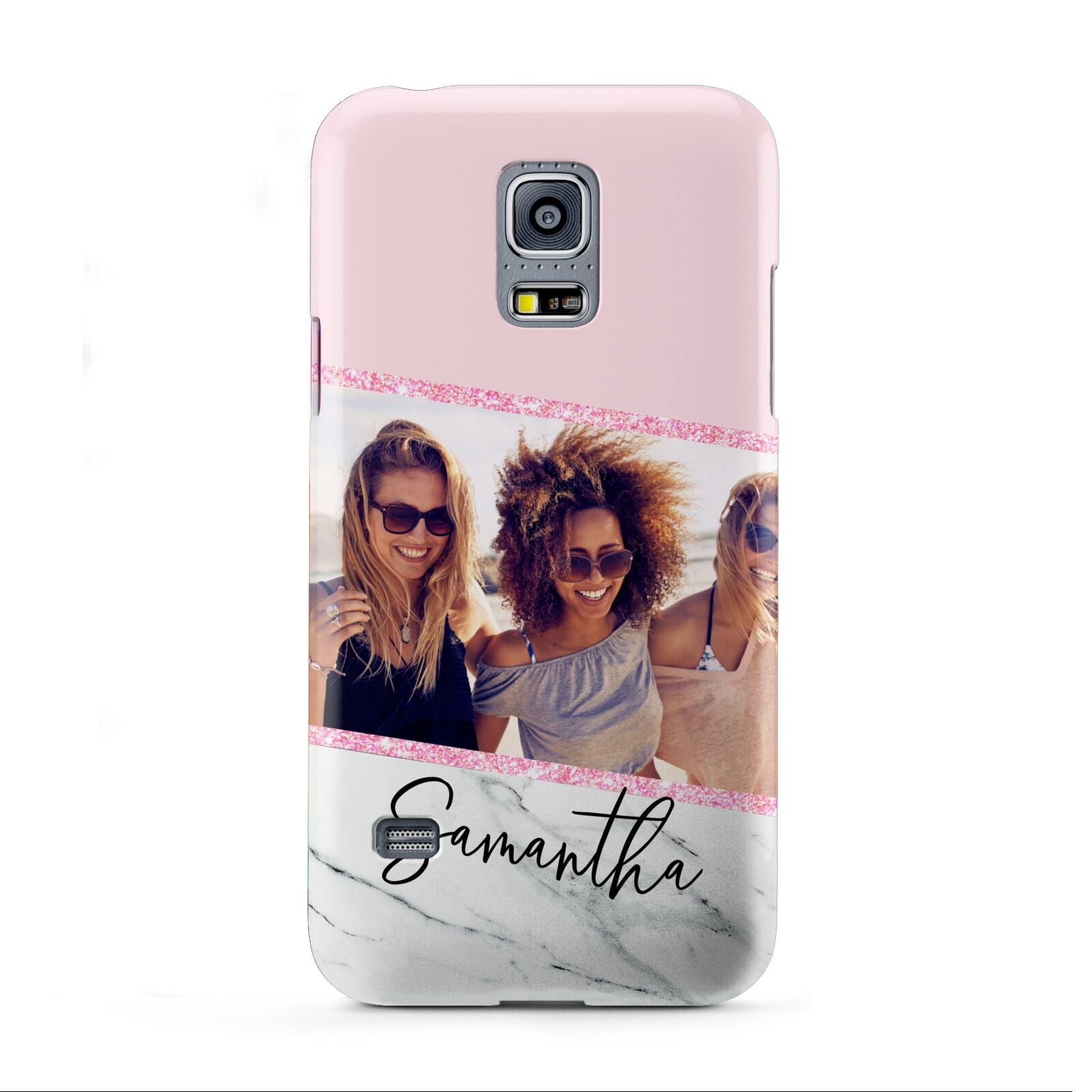 Personalised Marble Photo Name Samsung Galaxy Case