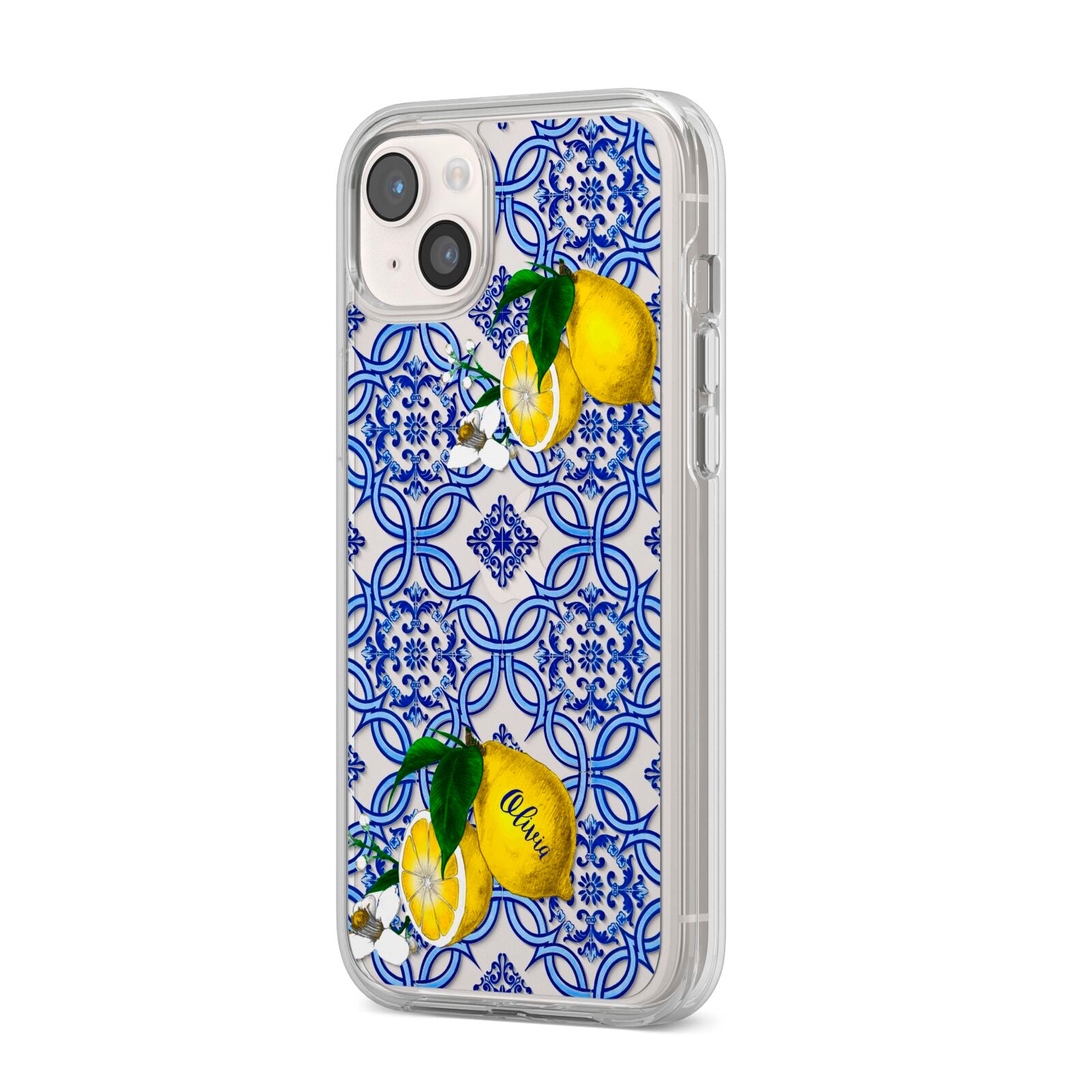 Personalised Mediterranean Tiles and Lemons iPhone Case – Dyefor