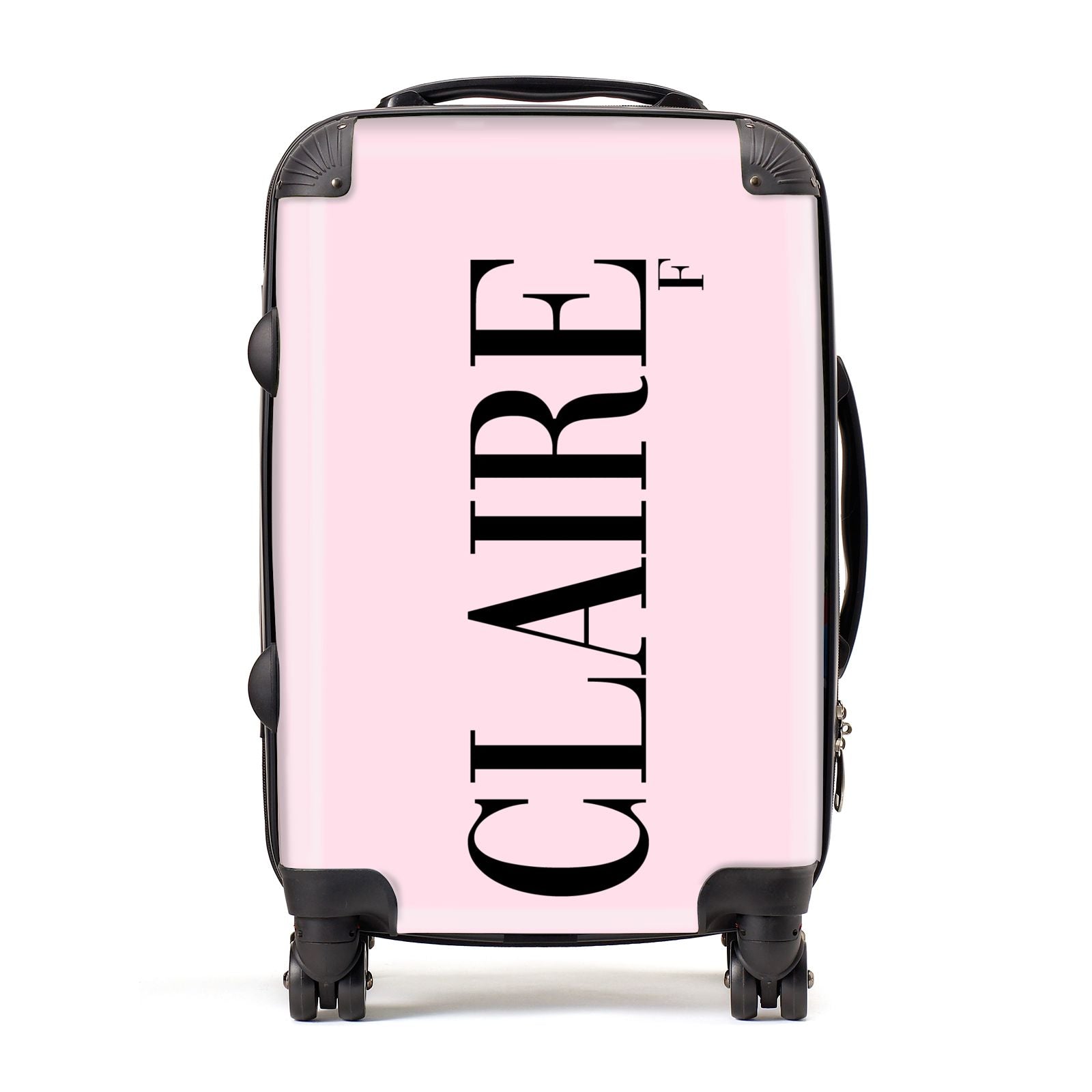 pink personalised suitcase