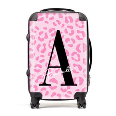 pink leopard suitcase