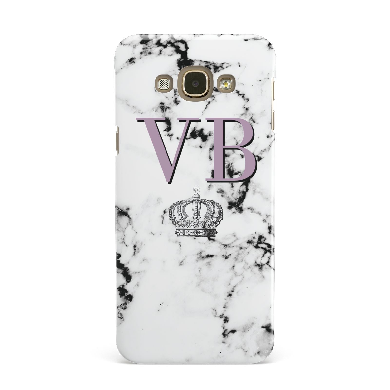 Personalised Princess Crown Initials Marble Samsung Galaxy A8 Case