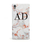 Personalised Rose Gold Marble Initials Sony Xperia Case