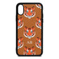 Personalised Tiger Head Tan Pebble Leather iPhone Xs Case