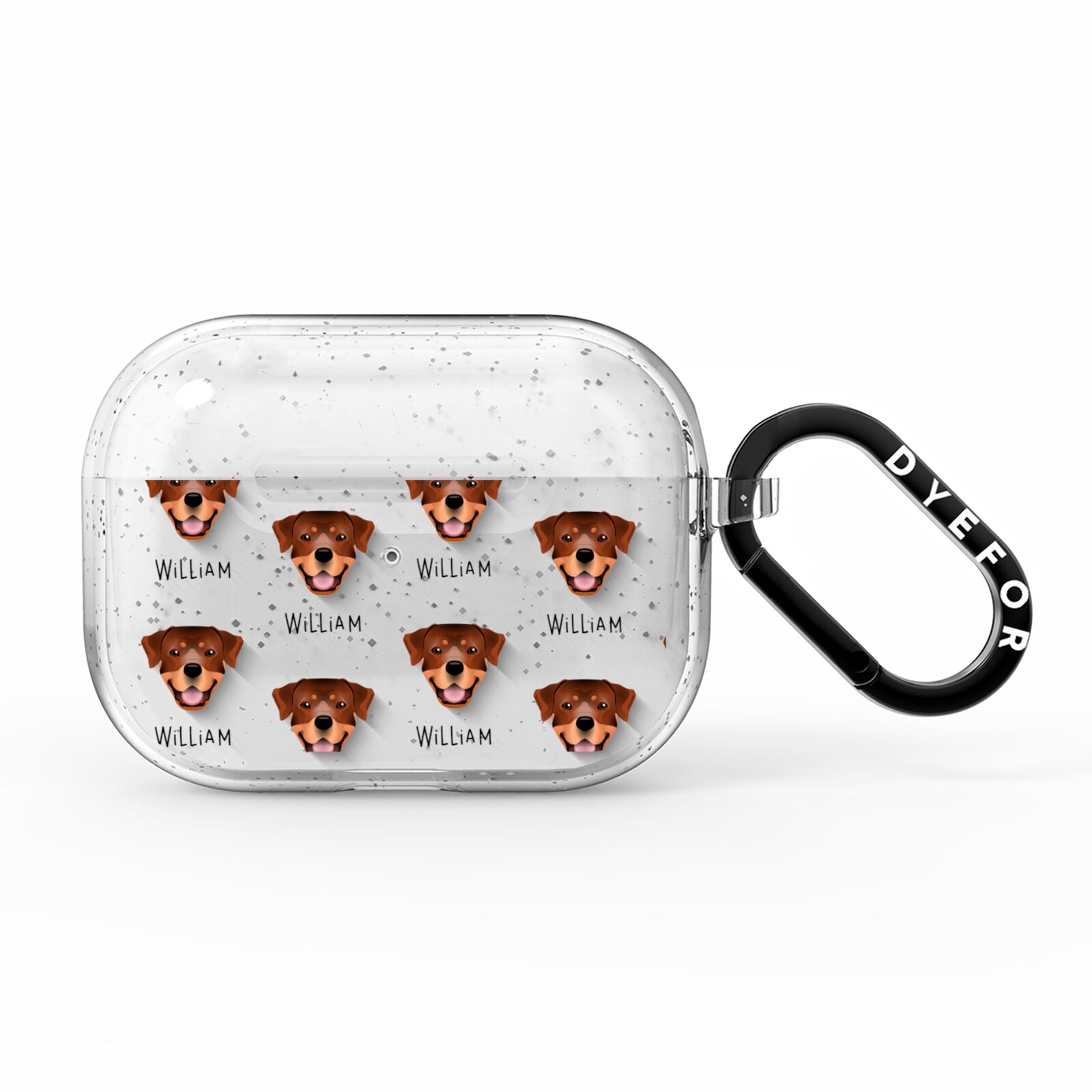 Rottweiler Icon with Name AirPods Pro Glitter Case