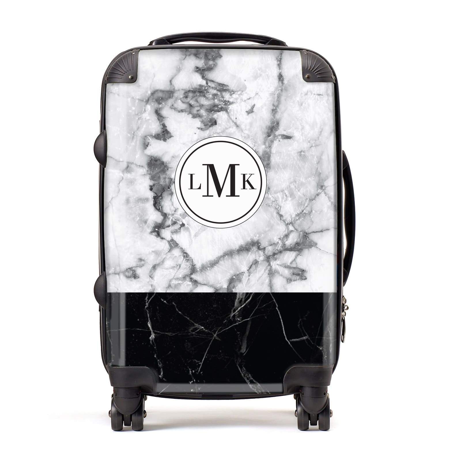 marble suitcase with initials