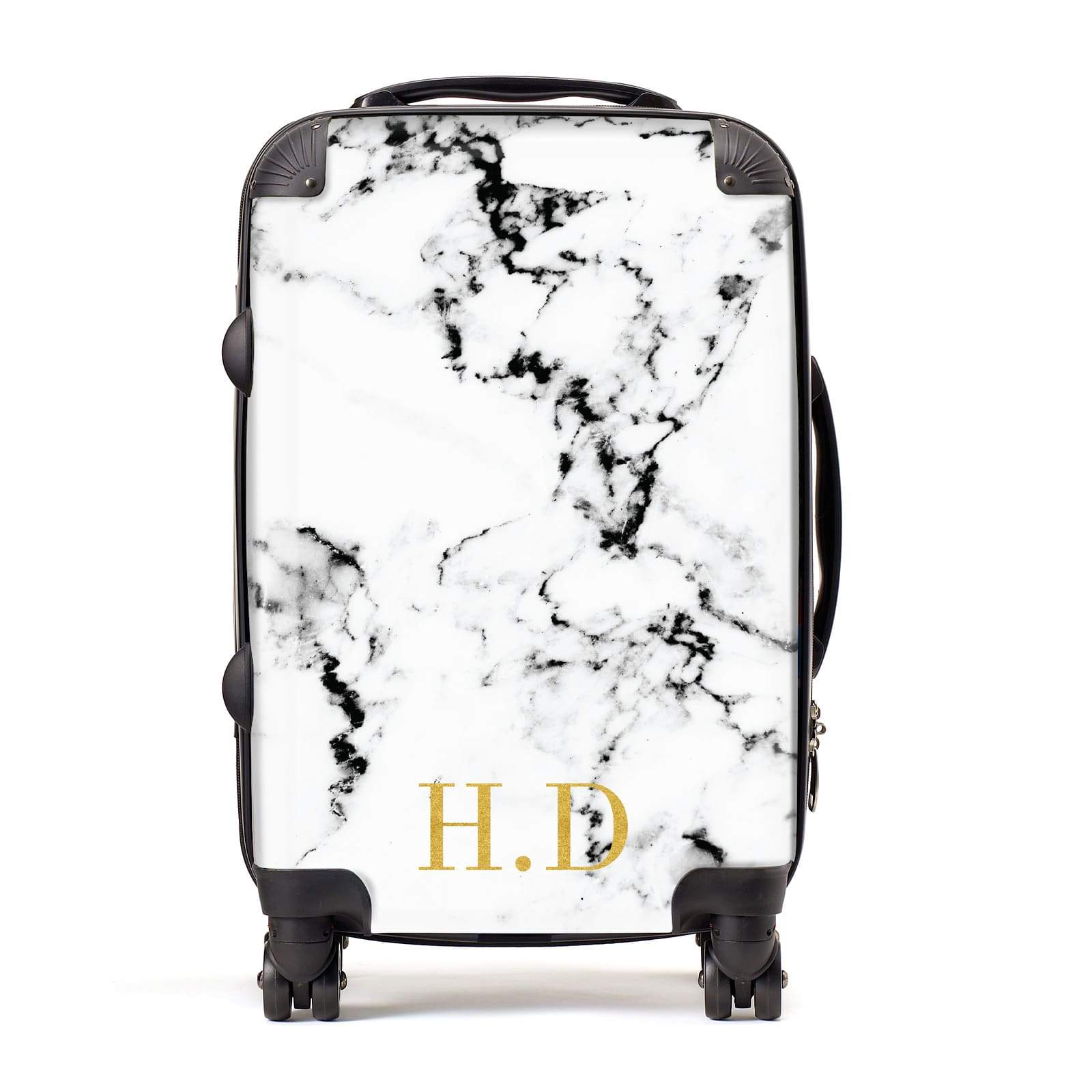 marble effect luggage