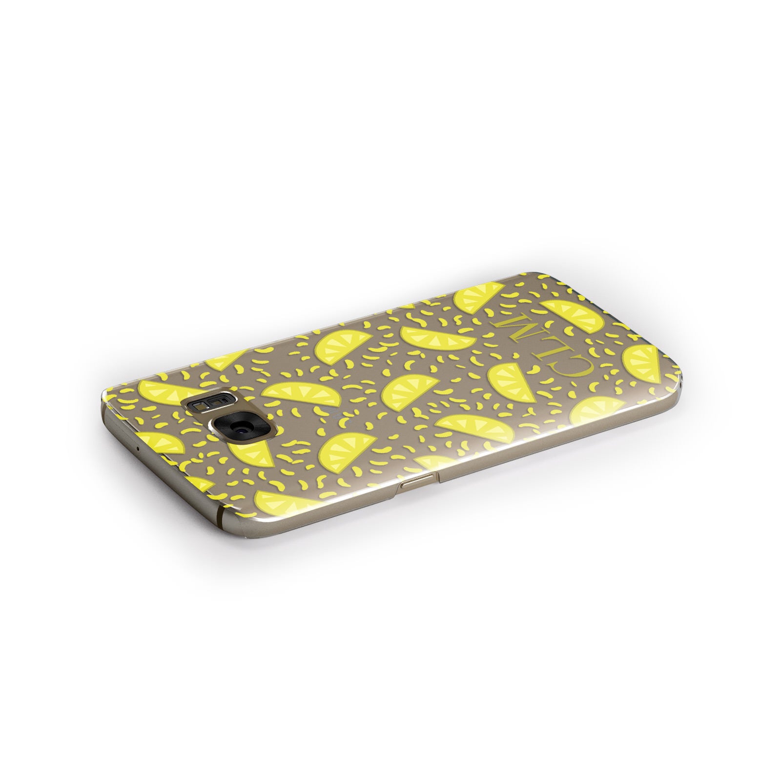 Personalised Lemons Initials Clear Samsung Galaxy Case Side Close Up
