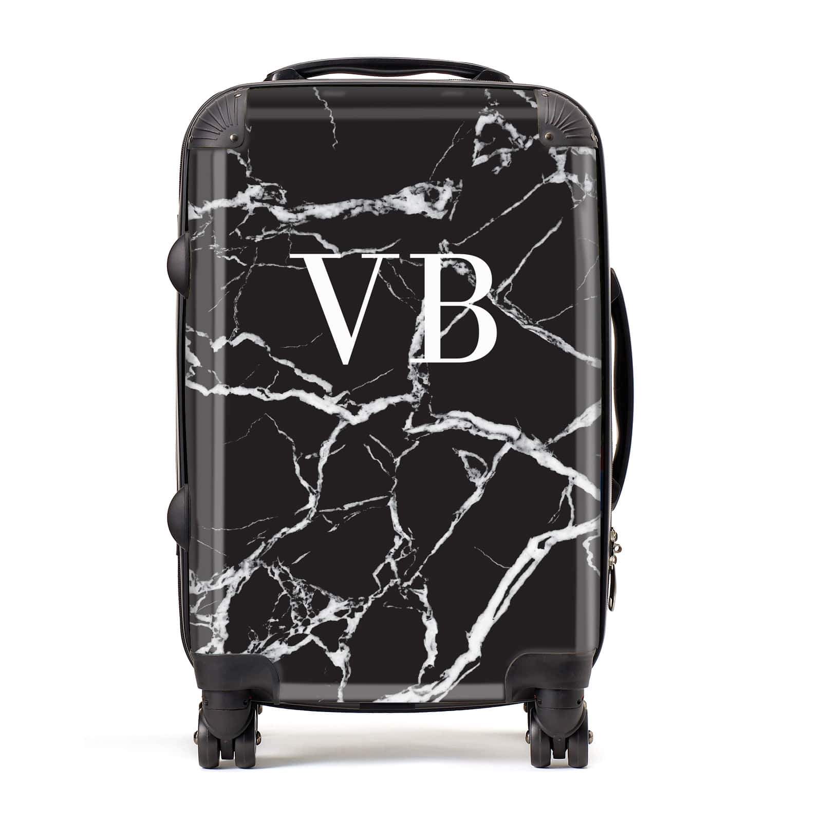 marble effect cabin suitcase