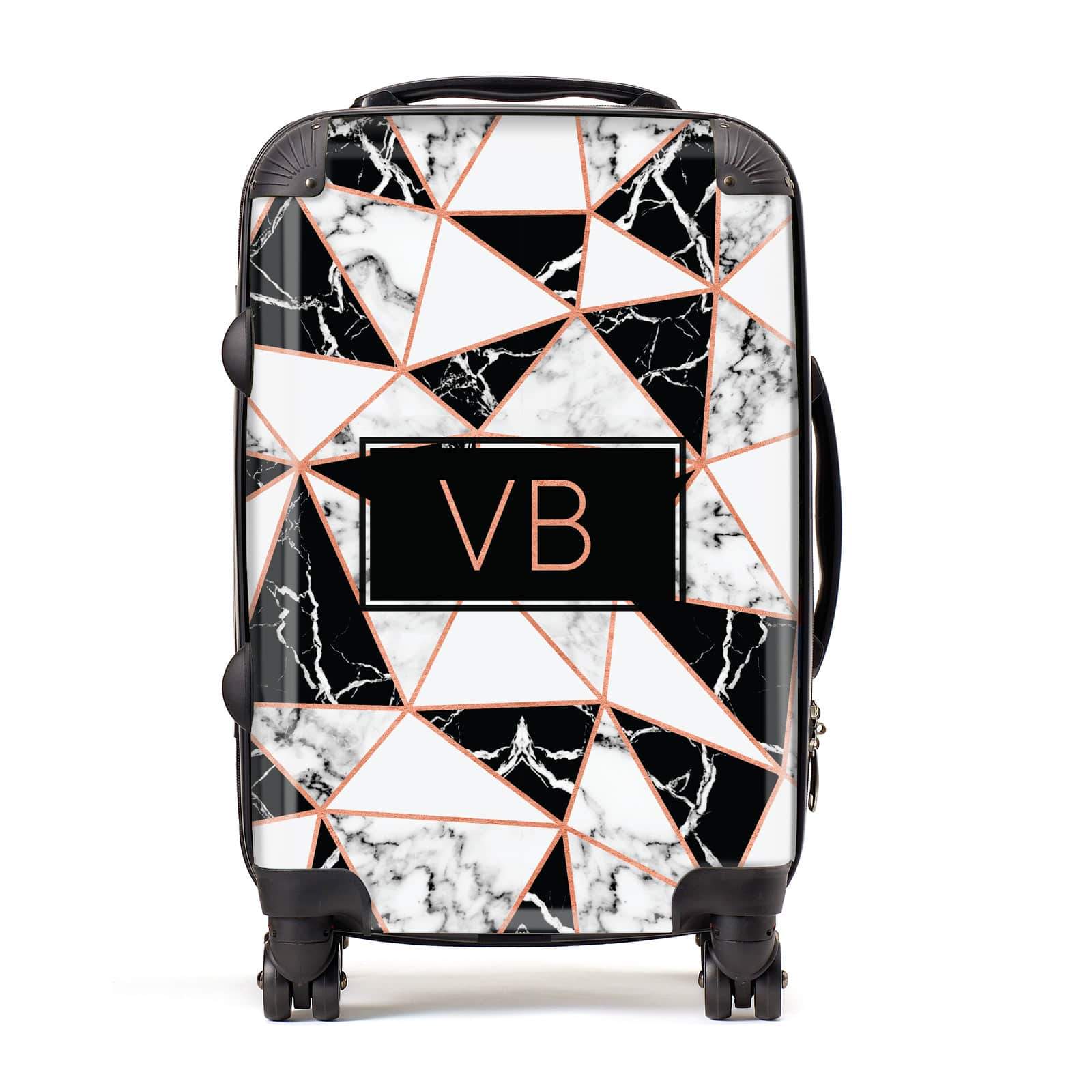 marble effect cabin suitcase