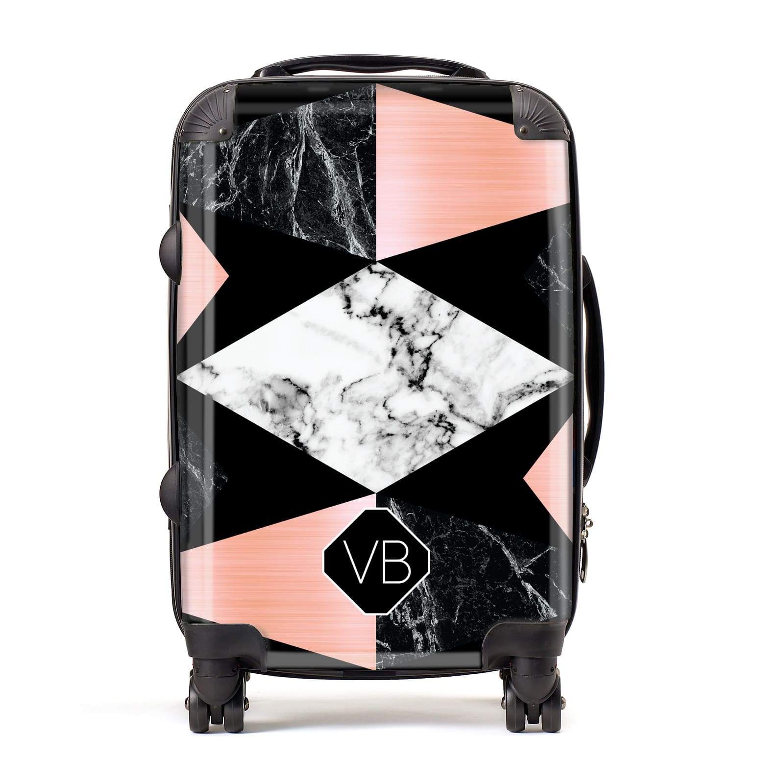 marble effect cabin suitcase