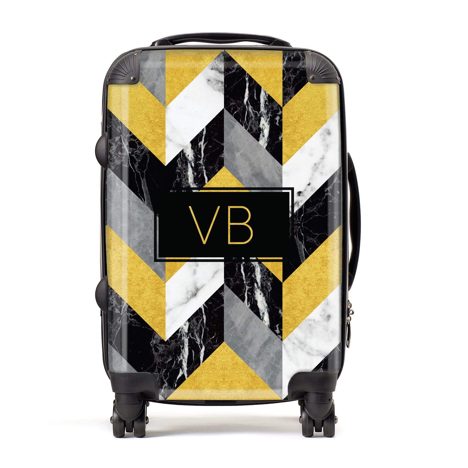 marble effect luggage