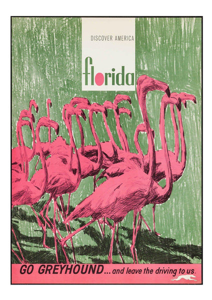 FLORIDA POSTER: Vintage Flamingo Travel Advert – The Print Arcade