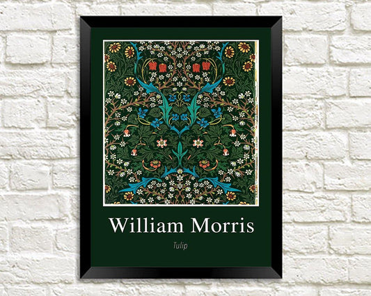 WILLIAM MORRIS ART PRINT: Tulip Flower Pattern Design Artwork - Pimlico Prints