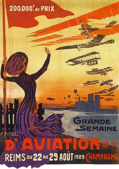 AVIATION TRAVEL POSTER: Vintage Airplane Advert Print