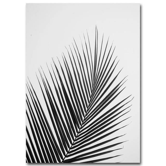 PALM LEAF PRINTS: Black and White Modern Canvas Wall Art - The Print Arcade