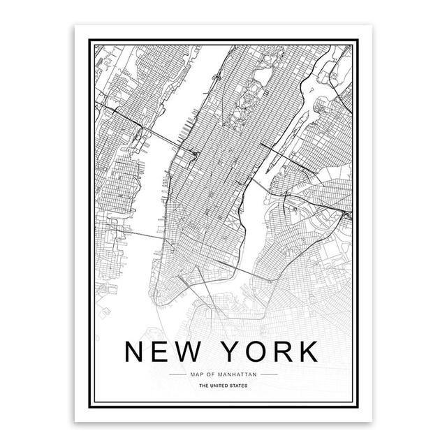 World City Maps London New York Paris And More Canvas Wall Art Pr The Print Arcade