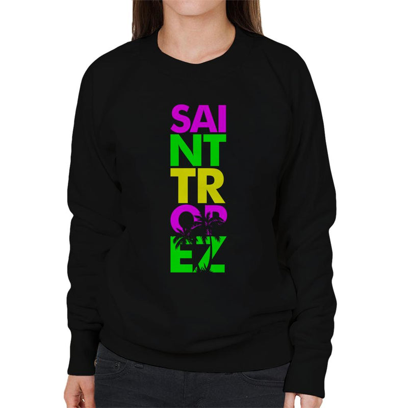 Saint Tropez Retro Colour Text Women's Sweatshirt - coto7