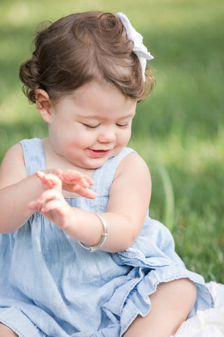 Happy 1st Birthday.  Sterling Silver Baby Bangle by Peterson MADE.