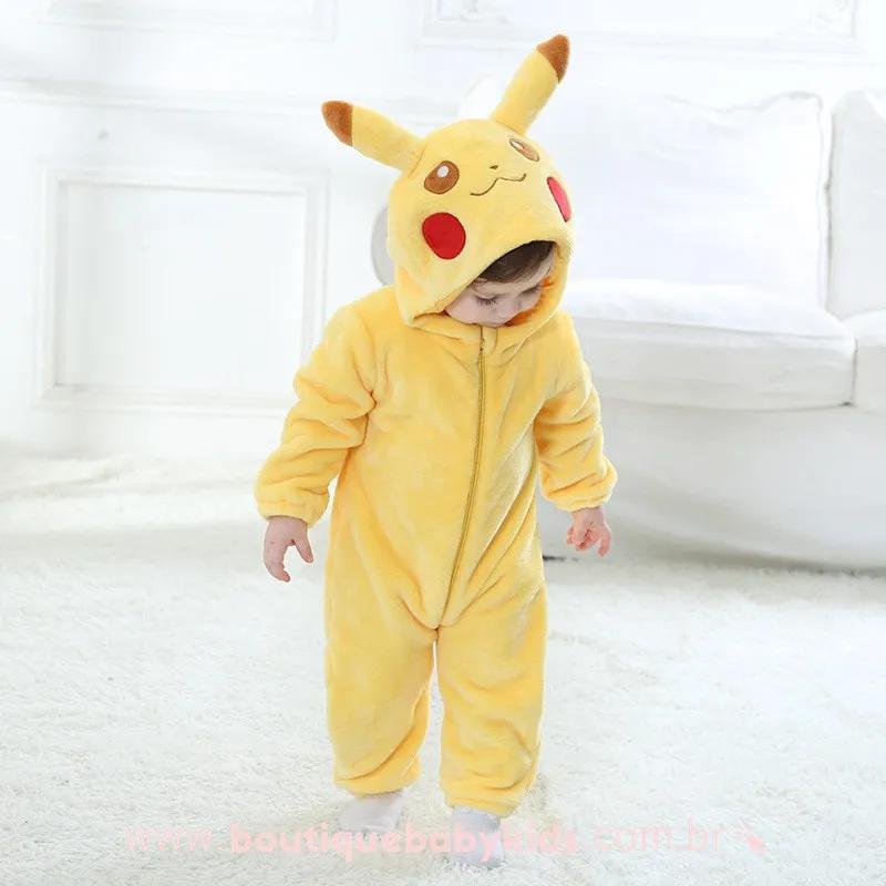 Macacao Bebe Inverno Fantasia Pokemon Pikachu Frete Gratis Boutique Baby Kids